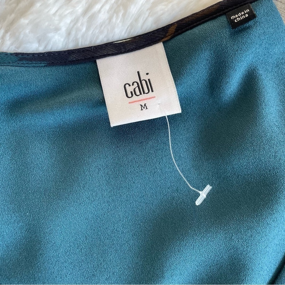 CAbi |โ Floral Blue & Tan Sheath Dress, medium - Picture 7 of 10